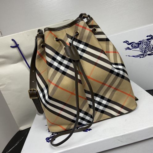 お買い得品 トート バッグ バーバリーコピー バックバッグ 実用 本革 レザー 縞 ブラウン