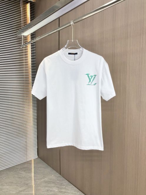 ルイヴィトンtシャツ新作偽物 柔らかい 純綿 トップス 短袖 ゆったり 男女兼用 ブルー