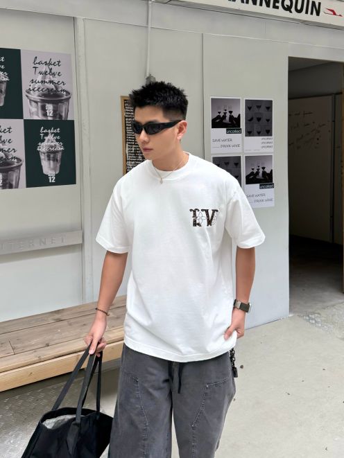 ルイヴィトンtシャツレディースコピー シンプル 柔軟 純綿 トップス 半袖 プリント ホワイト