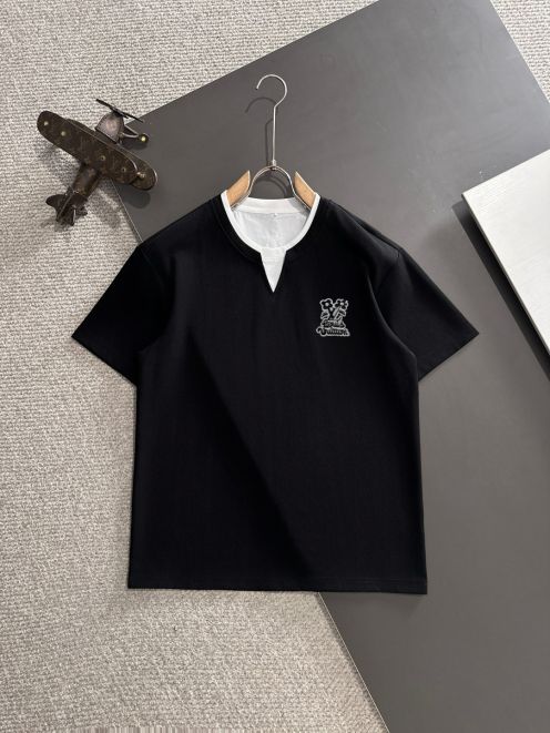 夏新作 LV ヴィトン クマ tシャツ偽物 シンプル 純綿 半袖トップス ゆったり ブラック