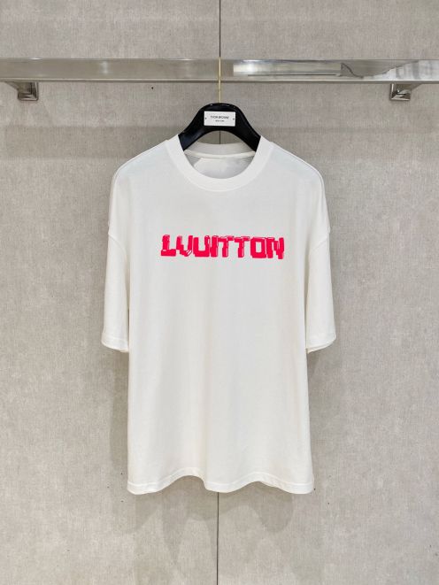 ルイヴィトン tシャツ モノグラムスーパーコピー プリント シンプル 綿100％ 半袖トップス ゆったり ホワイト