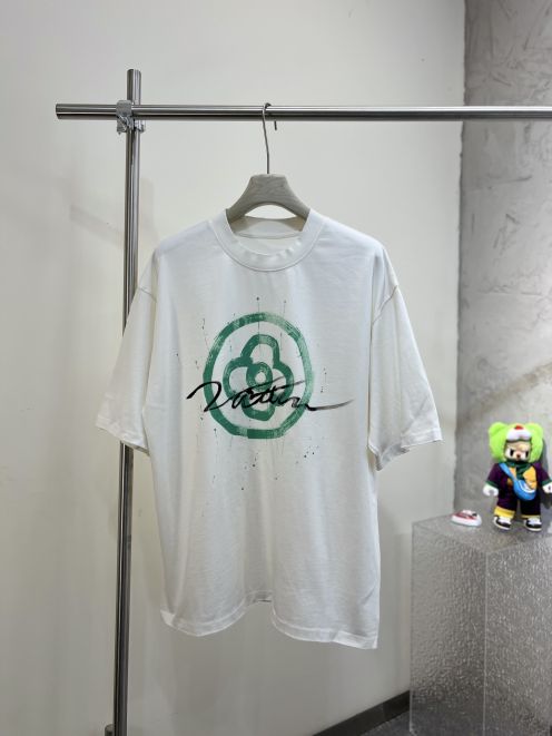 春の新作 ルイヴィトンtシャツコーデコピー 柔軟 純綿 トップス 短袖 ゆったり プリント ホワイト