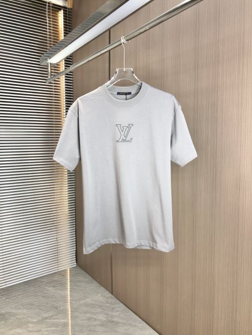 ルイヴィトン tシャツ 値段スーパーコピー 柔らかい 純綿 トップス 短袖 ゆったり 男女兼用 グレー