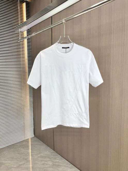 ルイヴィトン tシャツ チェーン偽物 柔軟 純綿 トップス 短袖 ゆったり 男女兼用 ホワイト
