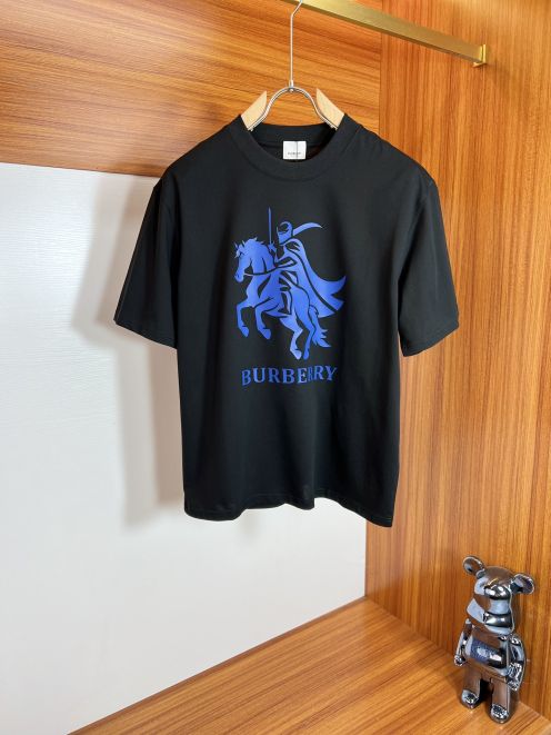 個性的なburberry メンズ t シャツコピー プリント 純綿 トップス 短袖 ゆったり ブラック