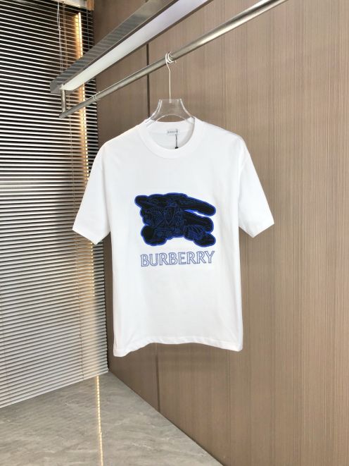 t シャツ メンズ バーバリー偽物 プリント 純綿 トップス ゆったり 上質 シンプル 男女兼用 ホワイト