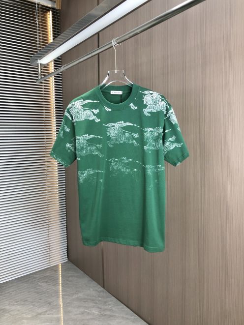 burberry ロング t シャツコピー プリント 純綿 トップス ゆったり 上質 シンプル グリーン