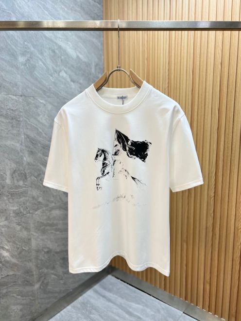 バーバリー t シャツ アウトレット偽物 プリント 純綿 トップス 短袖 ゆったり ホワイト
