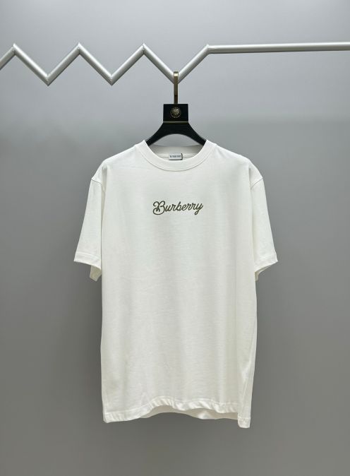超激得価格 メンズ バーバリー t シャツ激安通販 プリント 純綿 トップス 半袖 男女兼用 ホワイト