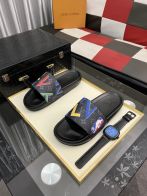 LV ルイヴィトン サンダル 黒スーパーコピー 夏品 スリッパ  カジュアル ゆったり ブラック