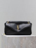 目を引く存在感 ysl バッグ激安通販 ハンドバッグ 牛革 レザー チェーンバッグ 734153 ブラック