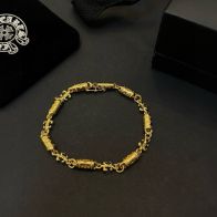 爆買いできる品質保証 クロムハーツブレスレットコピー偽物 男女兼用 ファッション ゴールド色