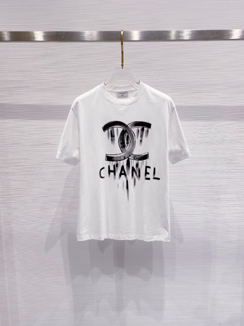 爆買いできる品質保証 シャネル の t シャツ偽物 プリント 柔軟 トップス 短袖 純綿 シンプル ホワイト
