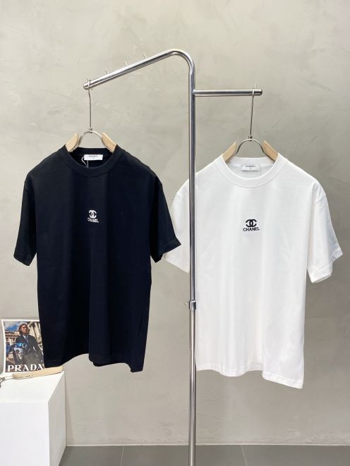 chanel t シャツ ピンクスーパーコピー メンズ 柔軟 トップス 短袖 100％綿 2色可選