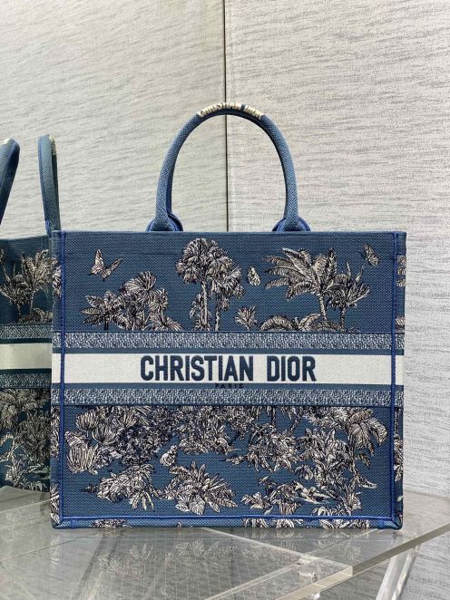dior カバンスーパーコピー ハンドバッグ 本革 レザー 大容量 プリント シンプル ブルー