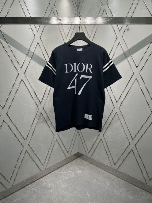 超低価格 レディース ディオールtシャツ偽物 半袖 トップス プリント 純綿 男女兼用 ブラック