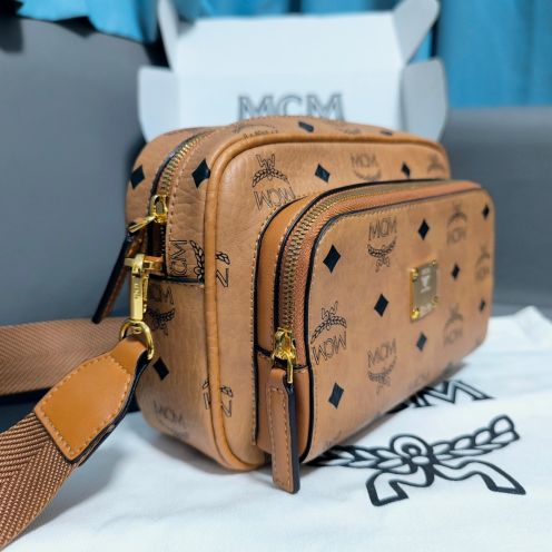 mcm バッグ ヤフオクコピー ファッション感 斜め掛けバッグ レザー 牛革 ブラウン