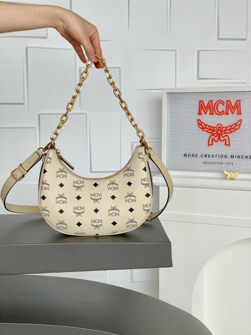 mcm 売るコピー エムシーエム  レザー 日常 斜め掛けバッグ 肩掛け H028 ホワイト