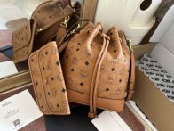mcm バッグ 値段偽物 エムシーエム  レザー 通勤 斜め掛けバッグ 肩掛け 6411 ブラウン