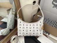 エムシーエムバックスーパーコピー レザー 花柄 優雅 ハンドバッグ 6721 斜め掛け ホワイト