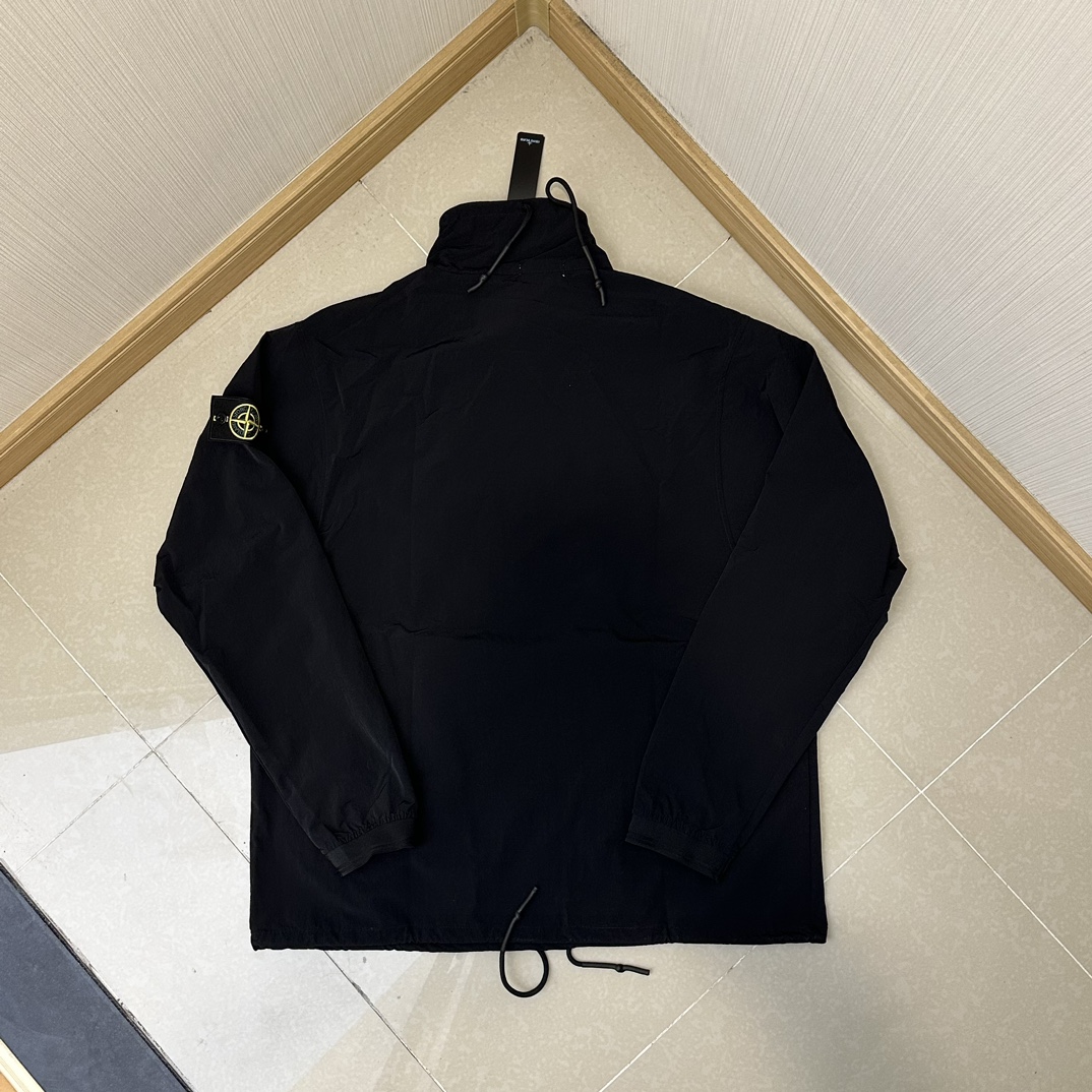 stone island アウターｎ級品 高品質 アウター 速乾性があり 薄手 ゆったり ブラック_2