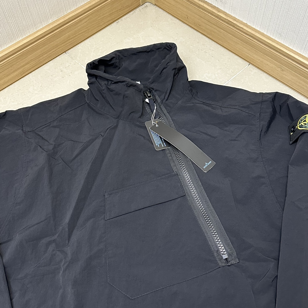 stone island アウターｎ級品 高品質 アウター 速乾性があり 薄手 ゆったり ブラック_3