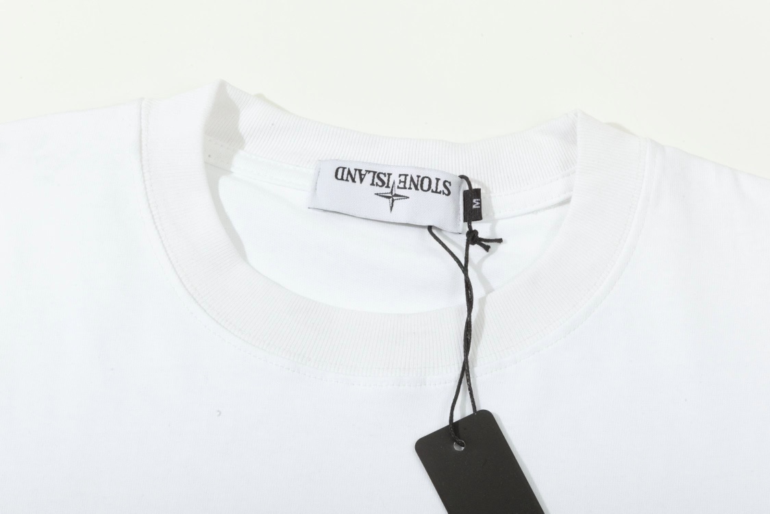 ストーン アイランド ロング t シャツ偽物 半袖Tシャツ 純綿 シンプル 4色可選 ホワイト_6