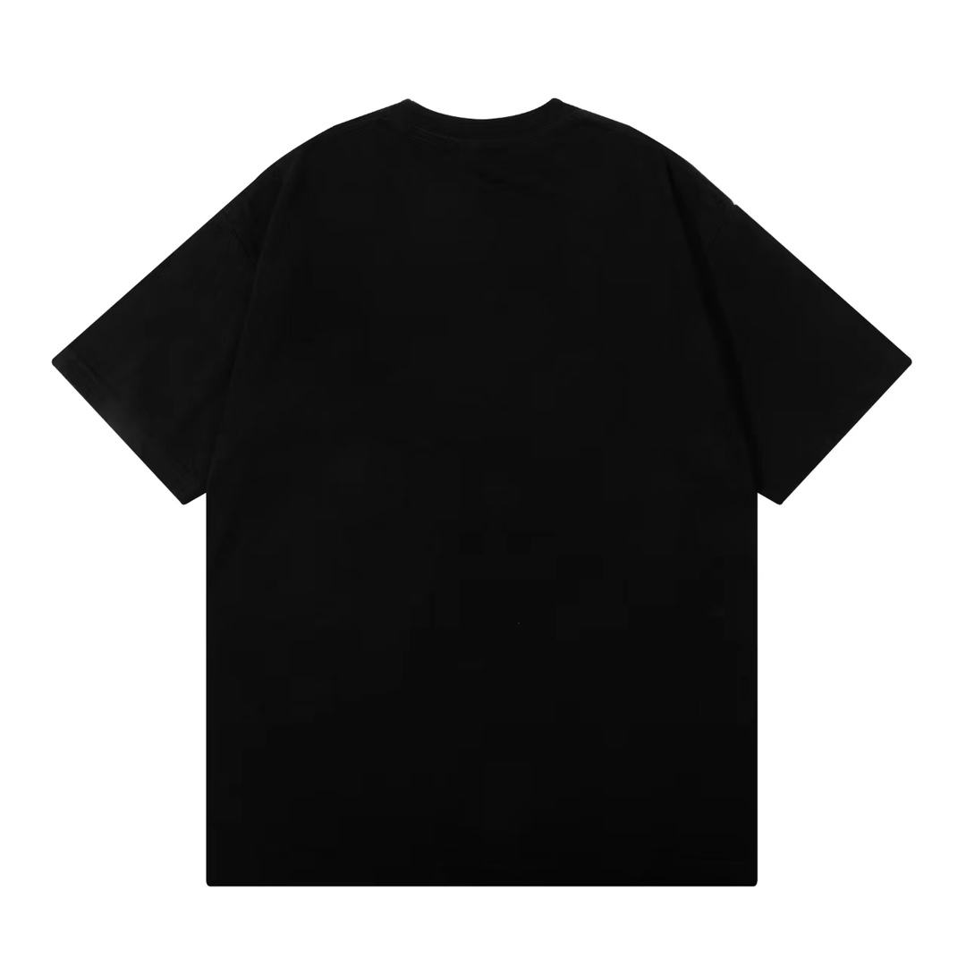 ストーン アイランド ロン t 定価偽物 半袖Tシャツ 純綿 シンプル 防臭 虹色のロゴ ブラック_3
