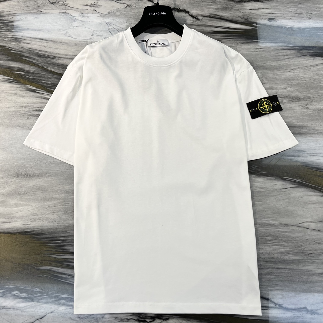ストーン アイランド シャツスーパーコピー 半袖Tシャツ 純綿 シンプル 夏 新品 ゆったり 男女兼用 ホワイト_6