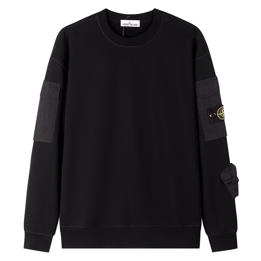 ストーン アイランド 長袖ｎ級品 長袖tシャツ 純綿トップス シンプル ファッション 2色可選 ブラック_1