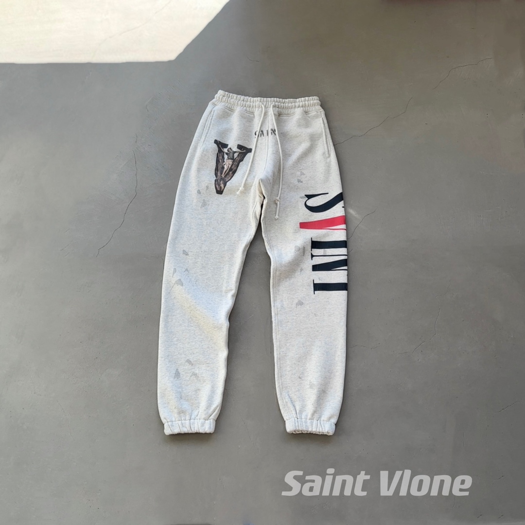 セントマイケルSAINTMICHAEL限定新品コピーズボンコットングレー柔らかい蒸れないトレーニングパンツ_1