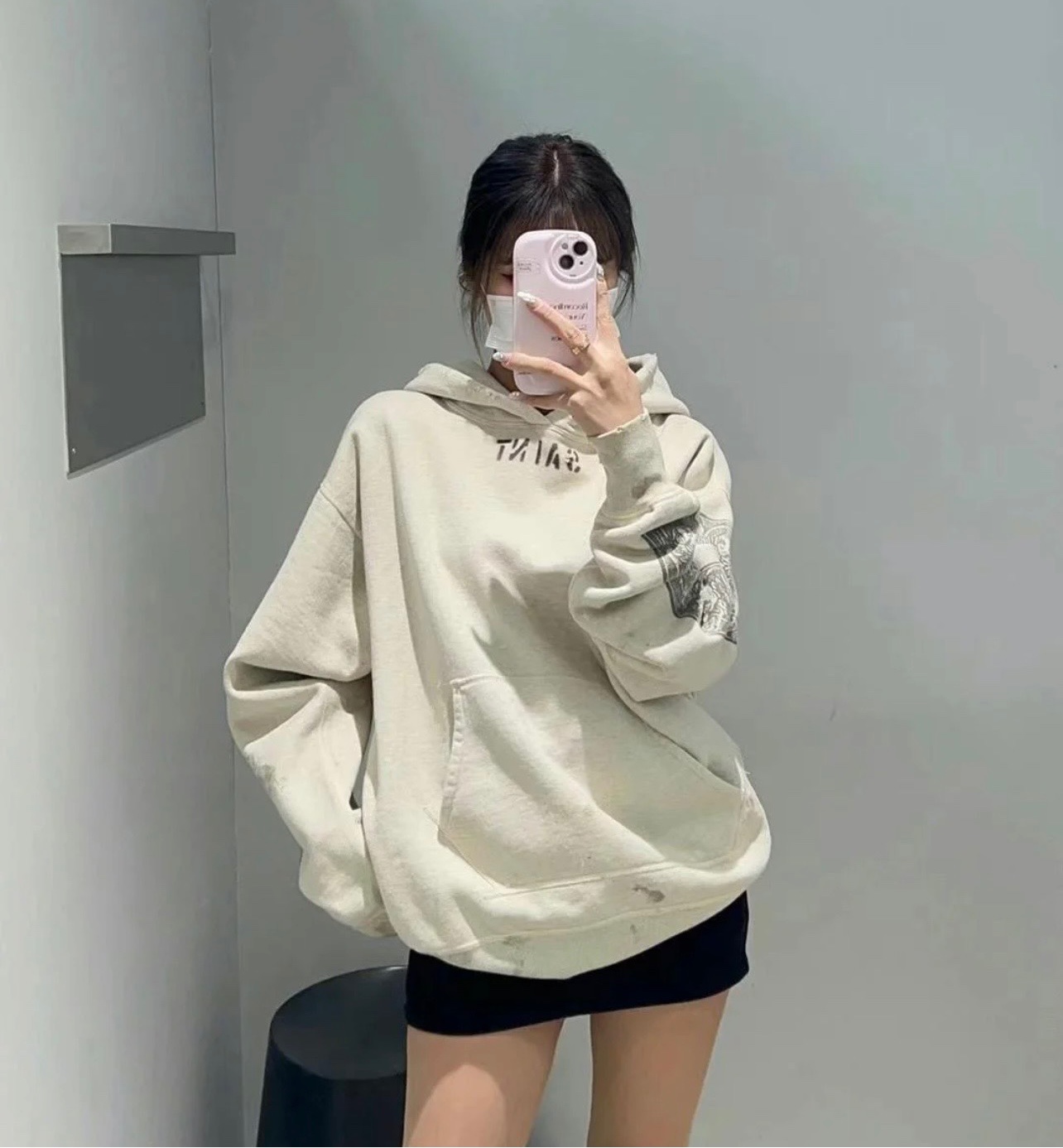 セントマイケル激安通販コピーパーカーコットンホワイトおしゃれ軽いカップル花柄_6