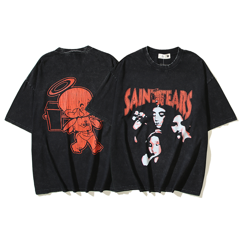 セントマイケル激安通販スーパーコピー半袖Tシャツコットンブラック柔らかい花柄メンズ_7