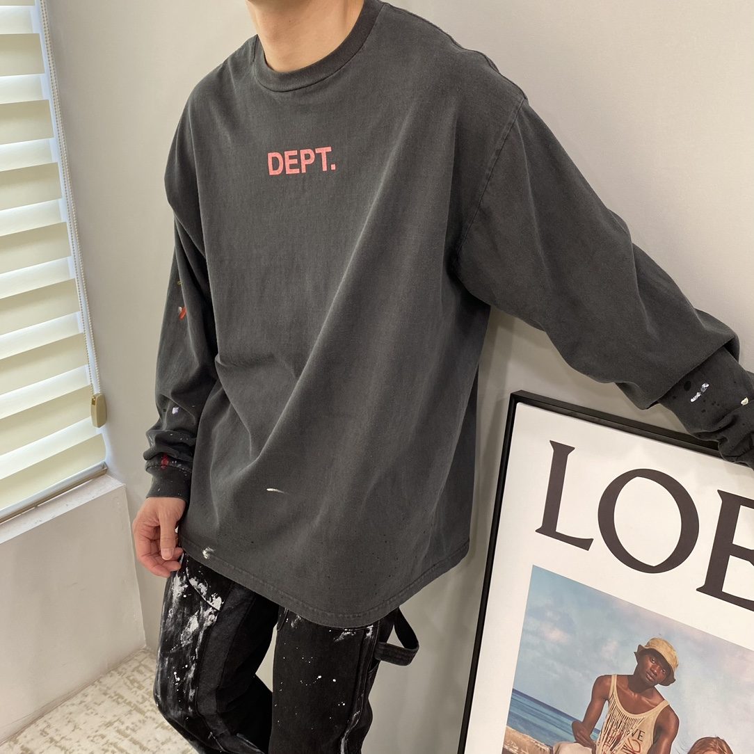 ギャラリーデプトトップスｎ級品 純綿 柔らかくて快適 長袖Tシャツ シンプル ブラック_1