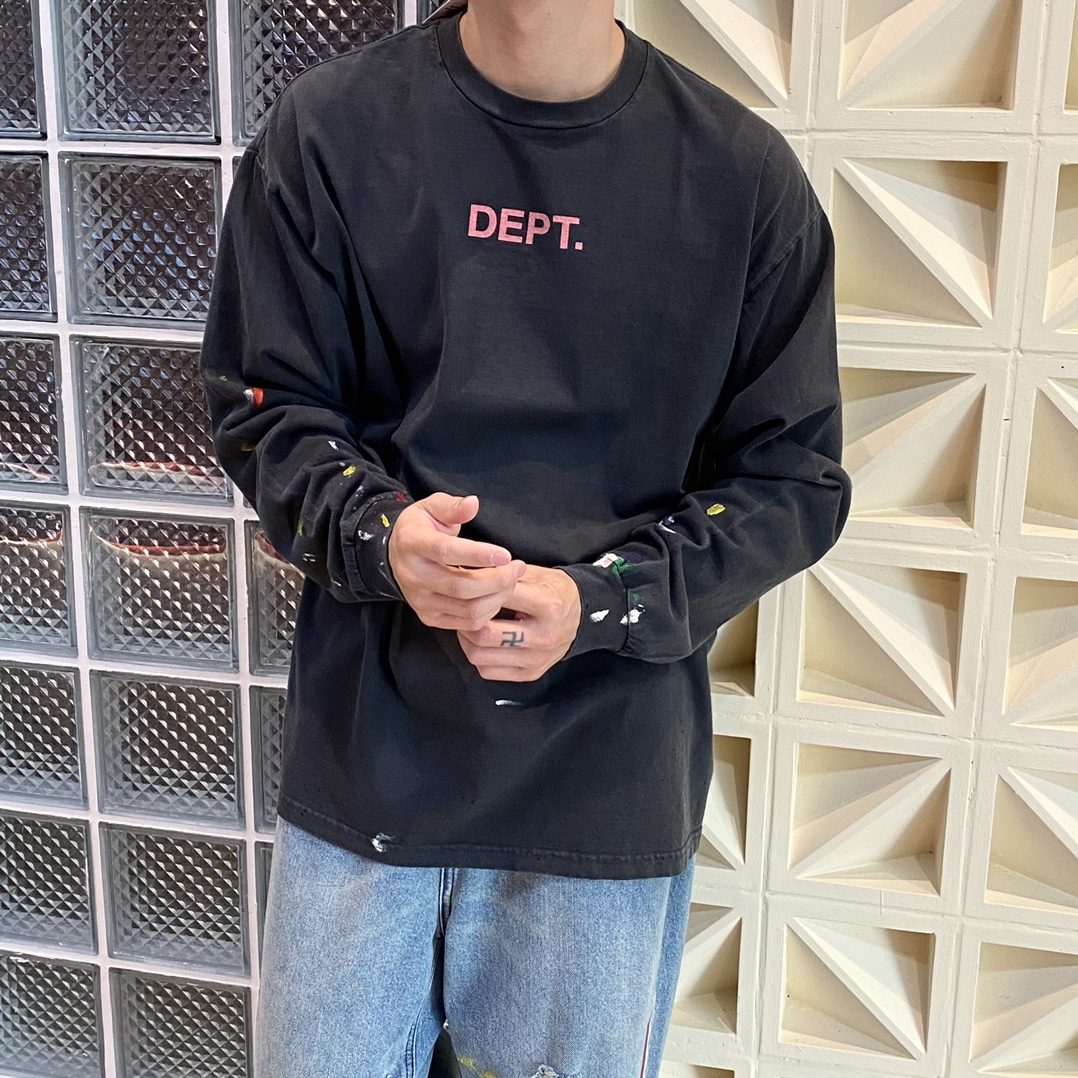 ギャラリーデプトトップスｎ級品 純綿 柔らかくて快適 長袖Tシャツ シンプル ブラック_3