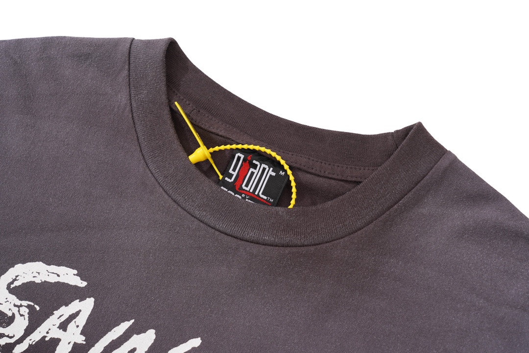 セントマイケル2024新作コピー半袖Tシャツコットンコーヒー色柔らかい高級花柄ダメージ加工_2