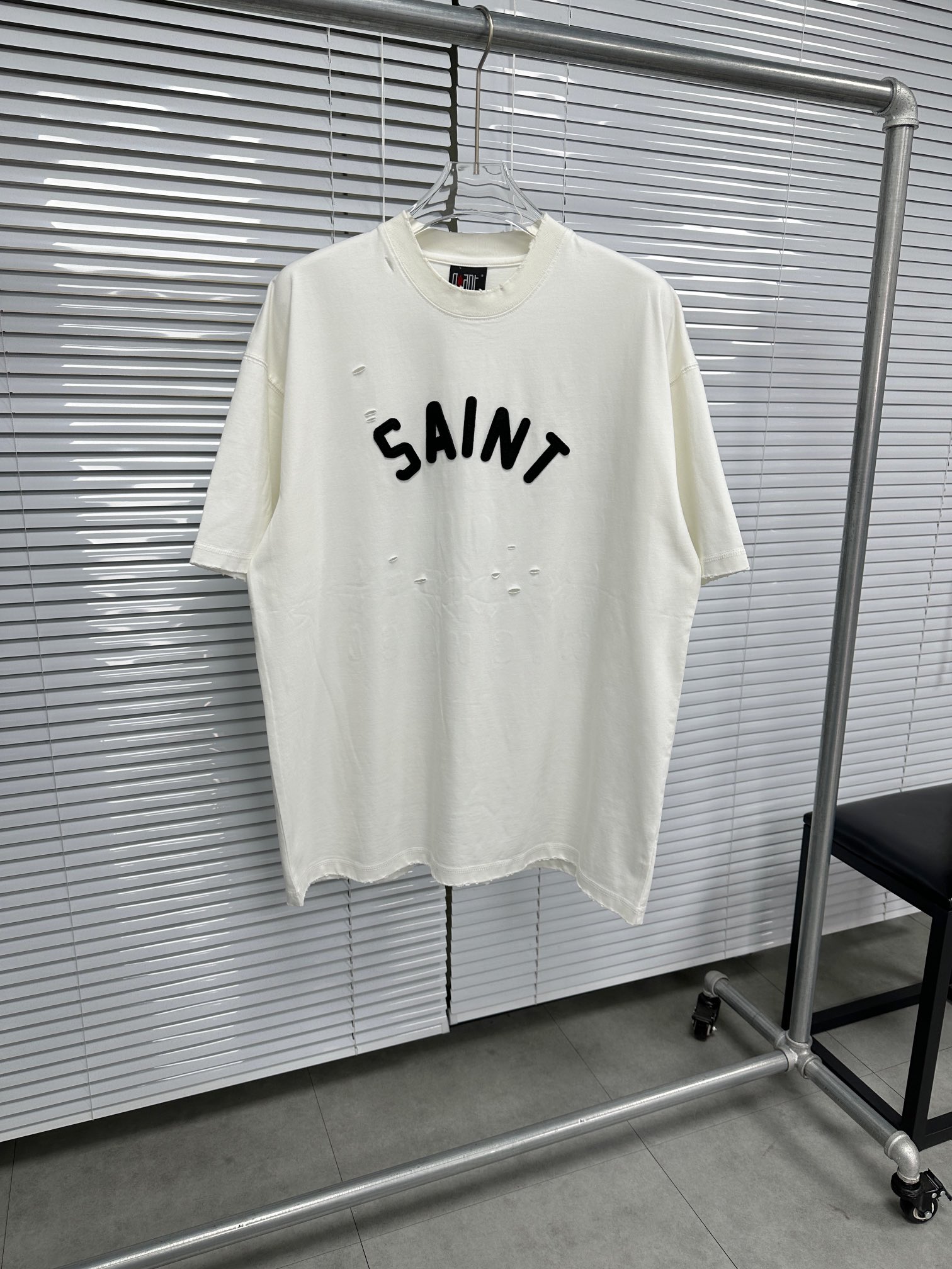 セントマイケルSAINTMICHAEL限定コピー半袖Tシャツコットンホワイト柔らかい高級花柄ダメージ加工_1
