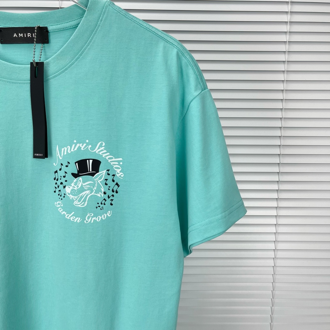 アミリtシャツ アミパリスーパーコピー 半袖 無地 純綿 Tシャツ 春夏服 通気性が良く 4色可選 ブルー_6