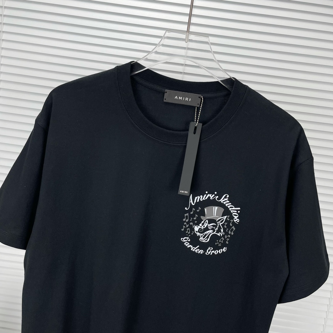 アミリtシャツ アミ偽物 半袖 無地 純綿 Tシャツ 春夏服 通気性が良く 4色可選 ブラック_3