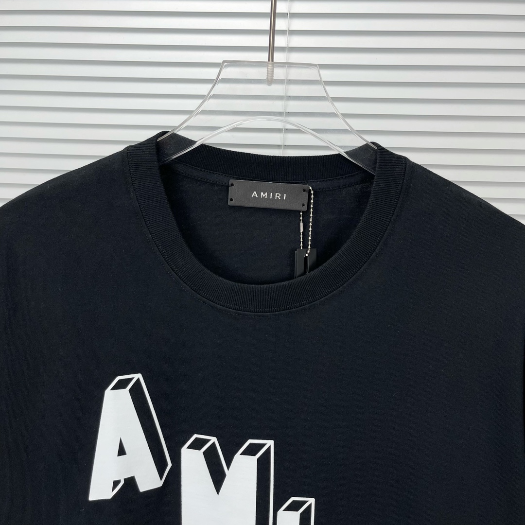アミリ シャツスーパーコピー シンプル 半袖 純綿Tシャツ 春夏 カップル 4色可選 ブラック_2