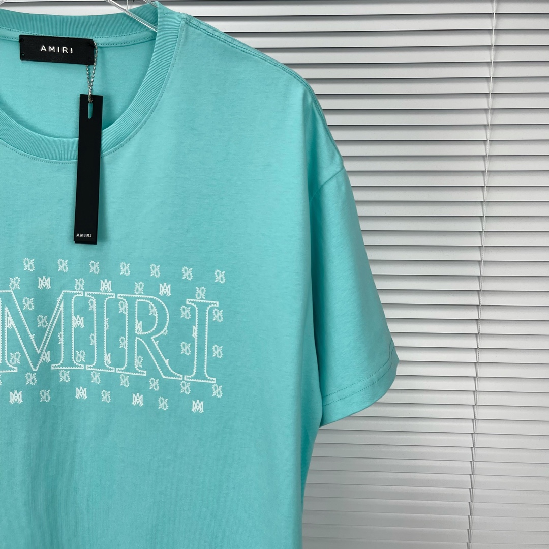 おすすめ！アミリアーミーセーターコピー 半袖Tシャツ 夏 綿 100% USA コットン お揃い 3色可選 ブルー_5