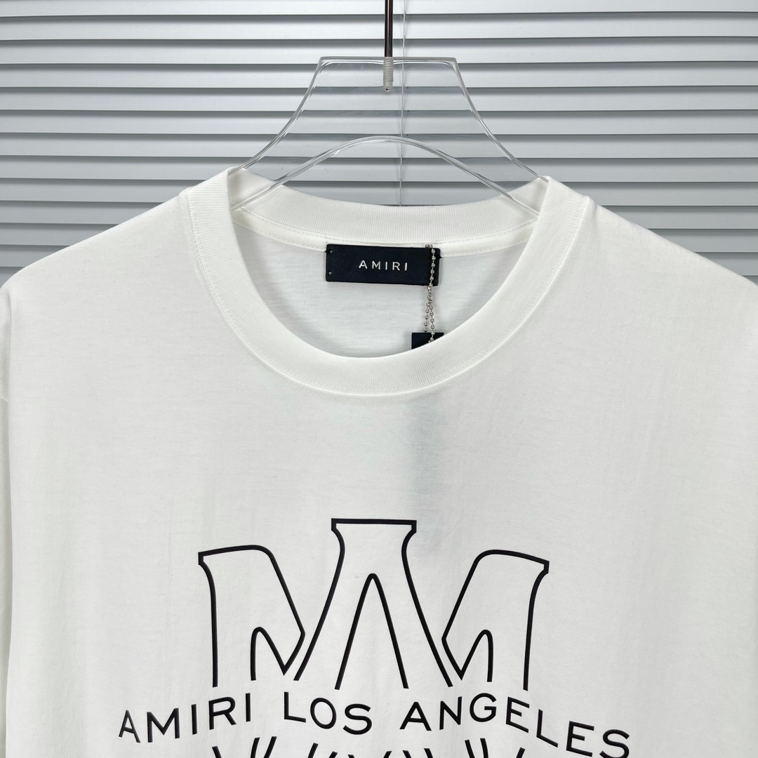 激安品！アミリtシャツたたみ偽物 半袖Tシャツ 夏 綿 100%  2色可選 ホワイト_2