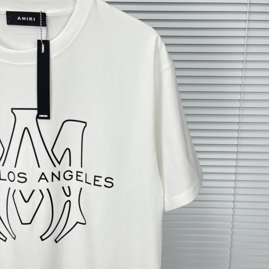 激安品！アミリtシャツたたみ偽物 半袖Tシャツ 夏 綿 100%  2色可選 ホワイト_5