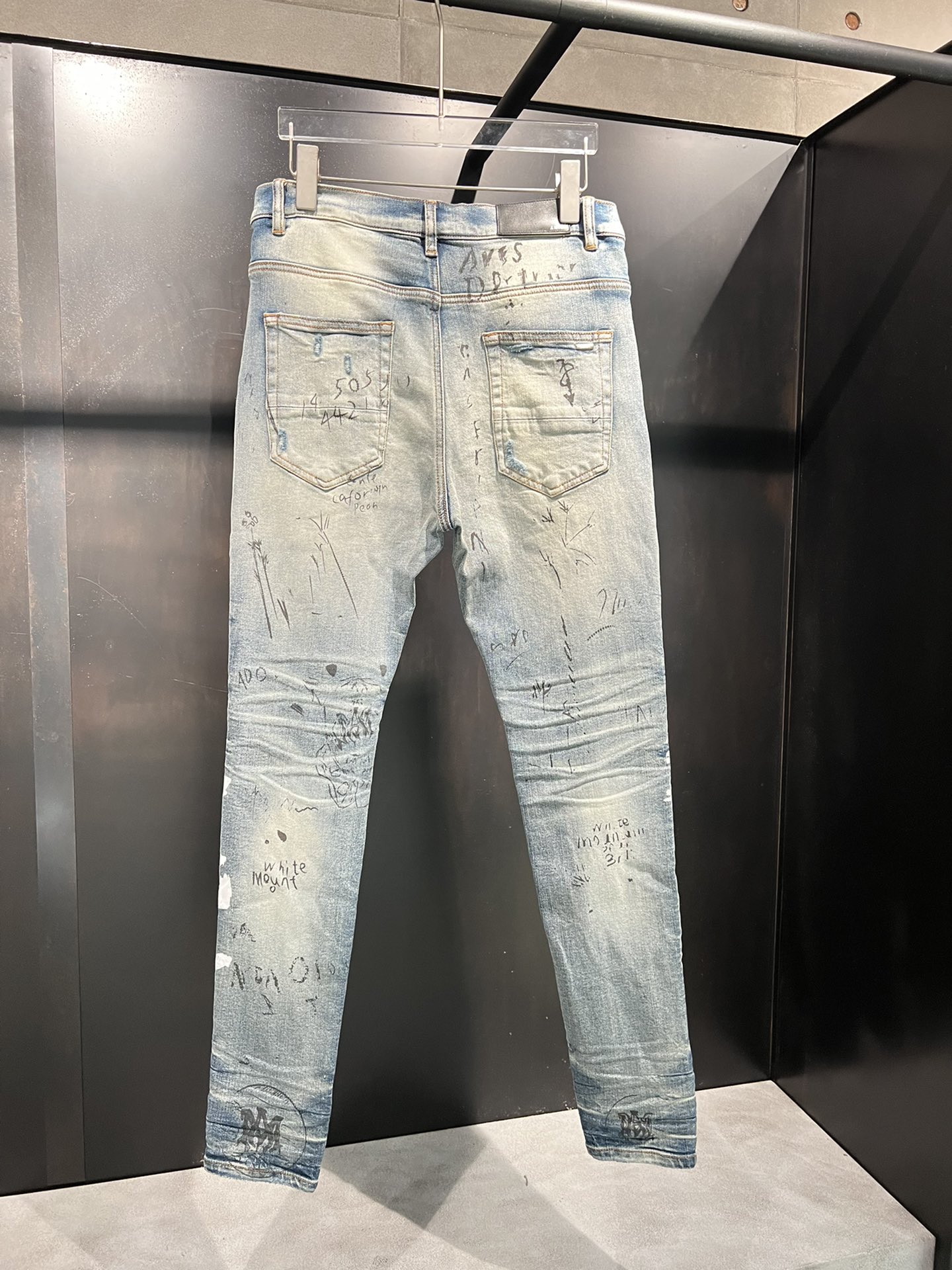 amiriジーンズｎ級品 ジョガーパンツ 新品 メンズ デニム ジーンズ ストレッチ カジュアル 浅いブルー_2
