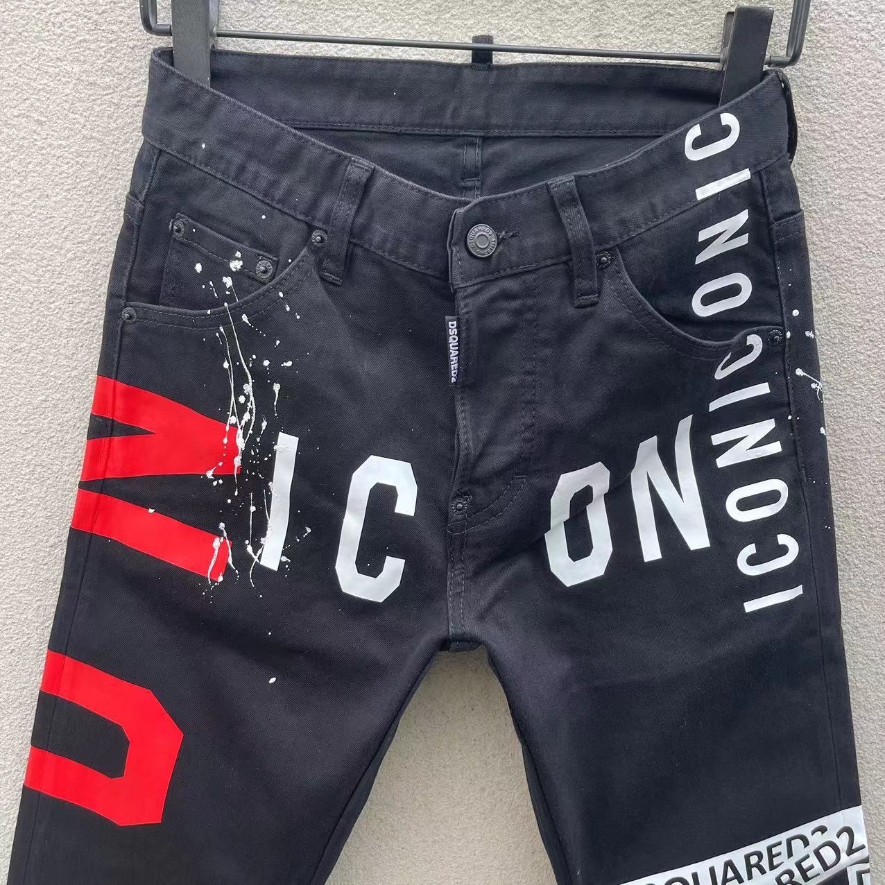 ディースクエアード チノパン激安通販 デニム 快適 ズボン ジンーズ 大きい文字 人気品 カジュアル ブラック_3