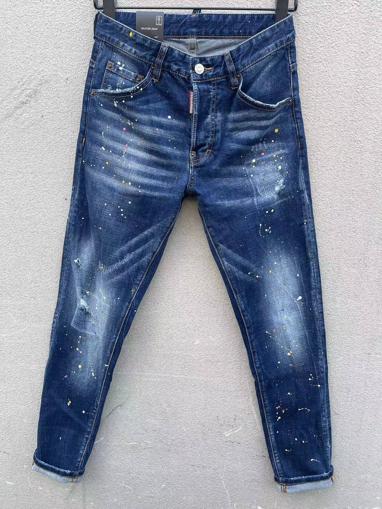 スクエアフッドコピー 最新商品 デニム生地 美脚 ジーンズ ファッション 人気品 ブルー_1