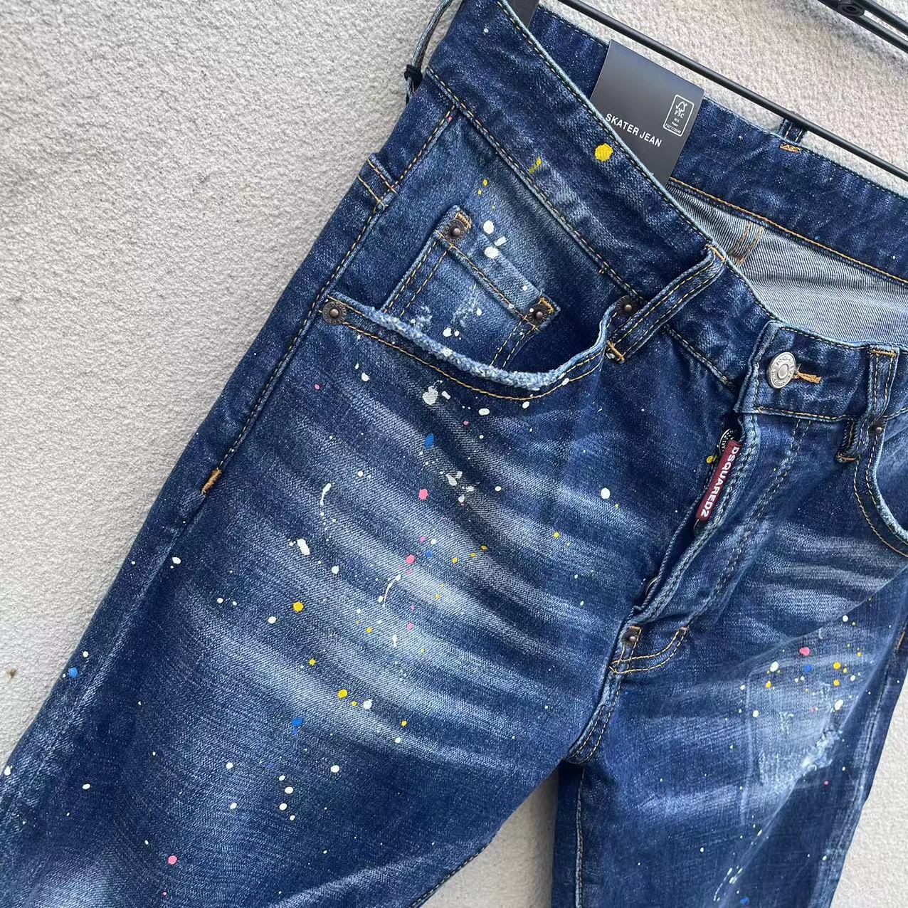 スクエアフッドコピー 最新商品 デニム生地 美脚 ジーンズ ファッション 人気品 ブルー_3
