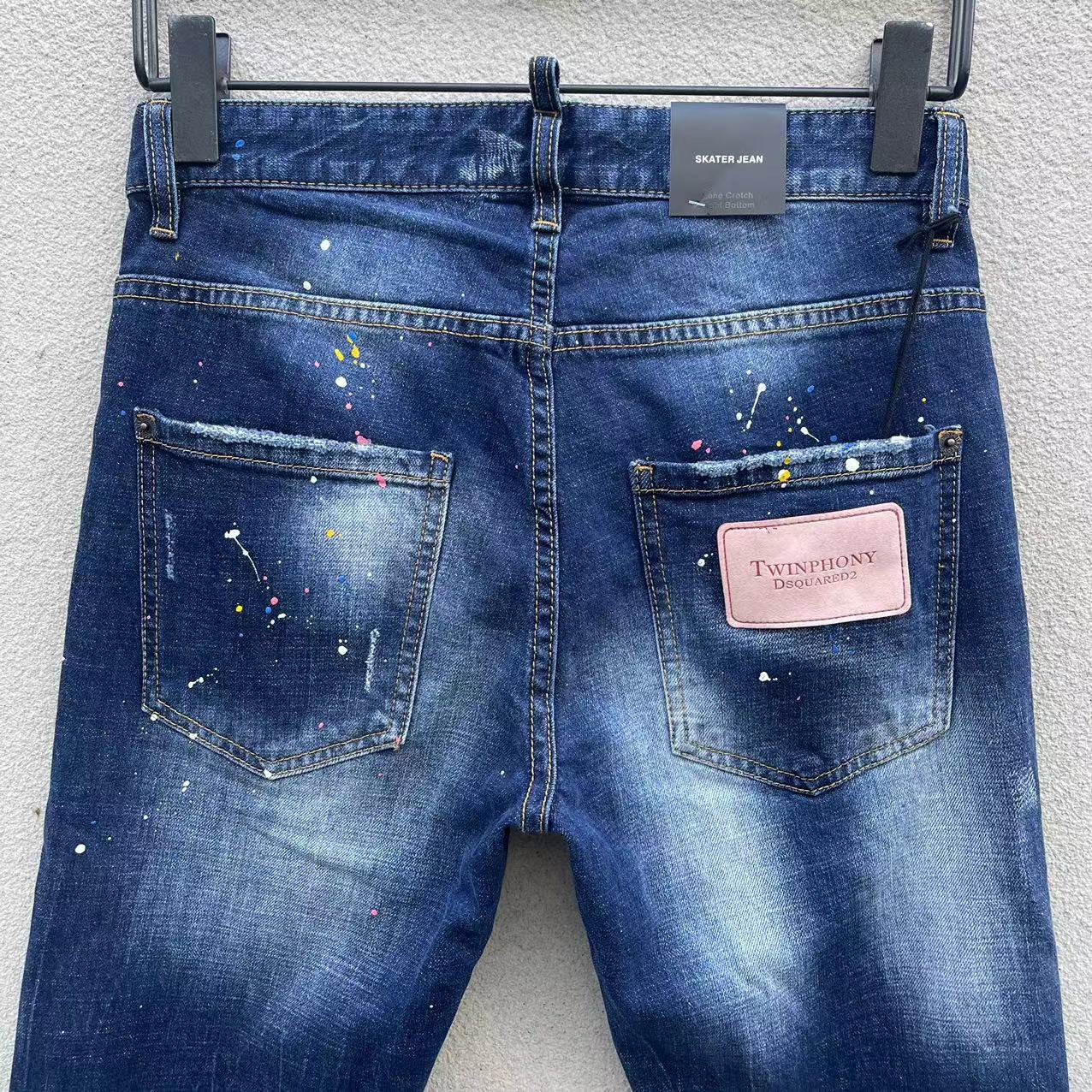 スクエアフッドコピー 最新商品 デニム生地 美脚 ジーンズ ファッション 人気品 ブルー_7