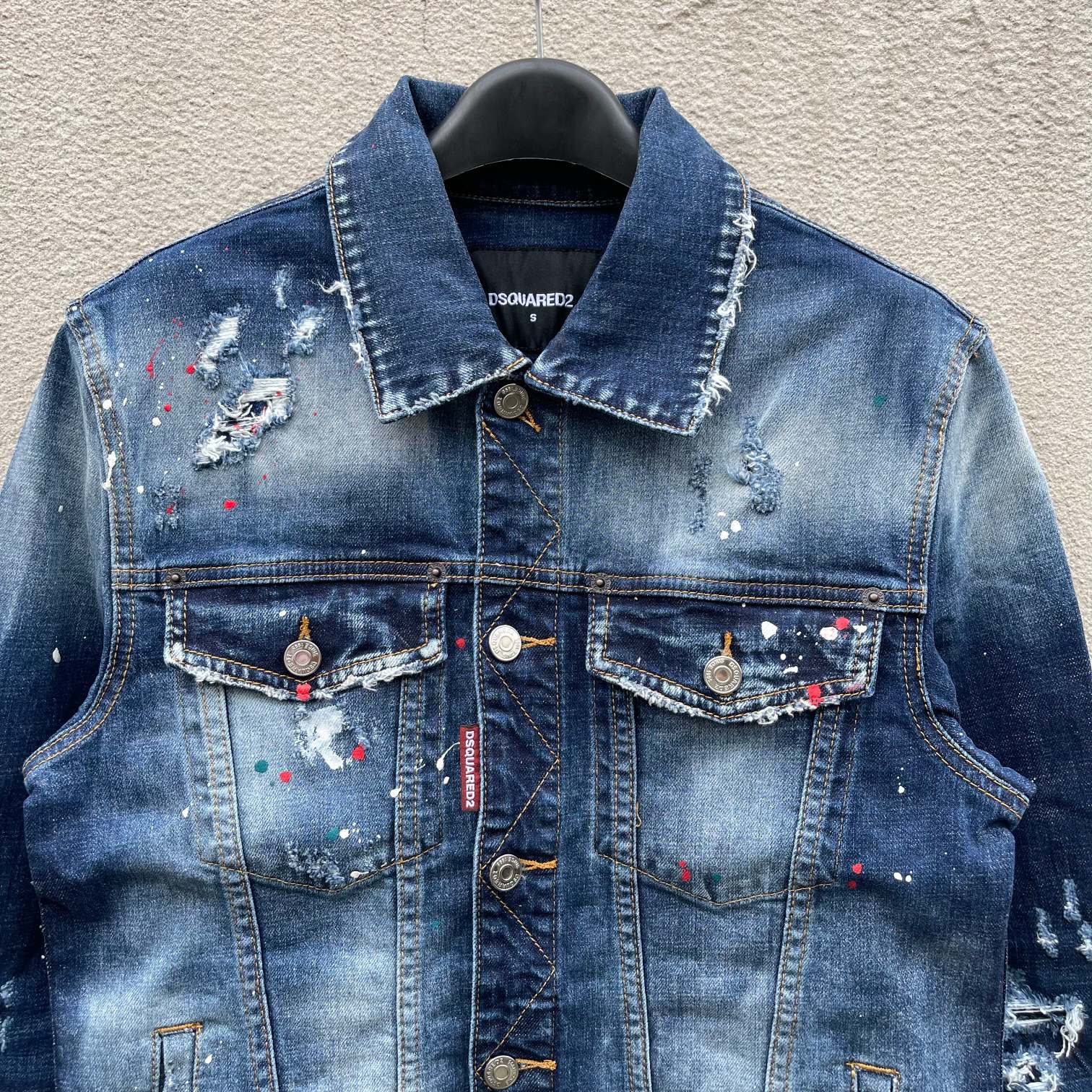 限定品‼ディー スクエアー ド レザー ジャケットｎ級品 デニム生地 長袖アウター ファッション ブルー_3