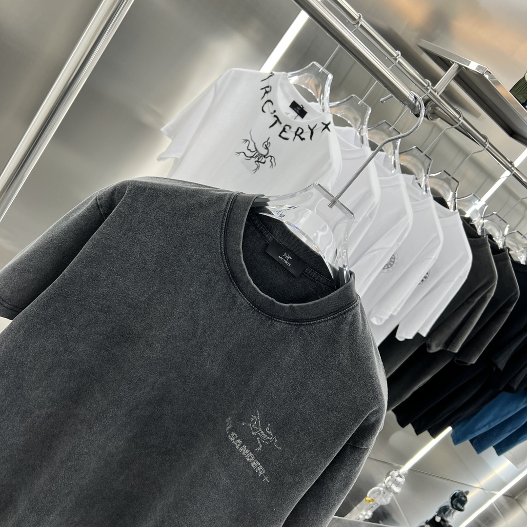 アークテリクスn級品スーパーコピー半袖Tシャツコットングレー柔らかい高級花柄_4